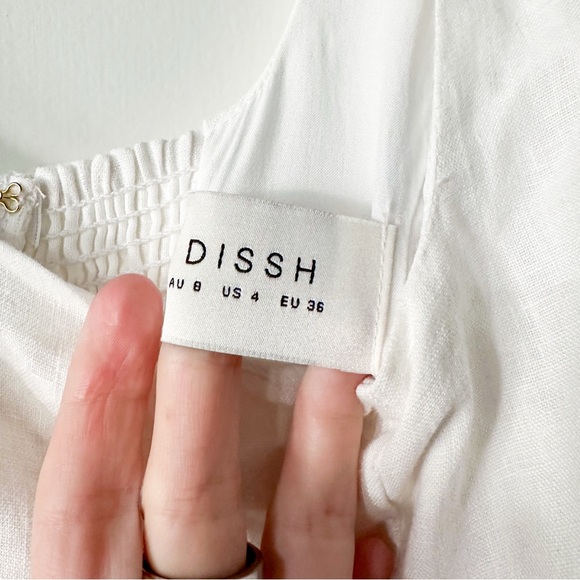 DISSH Milahn Midi Dress Linen White Size US 4 - Picture 7 of 10
